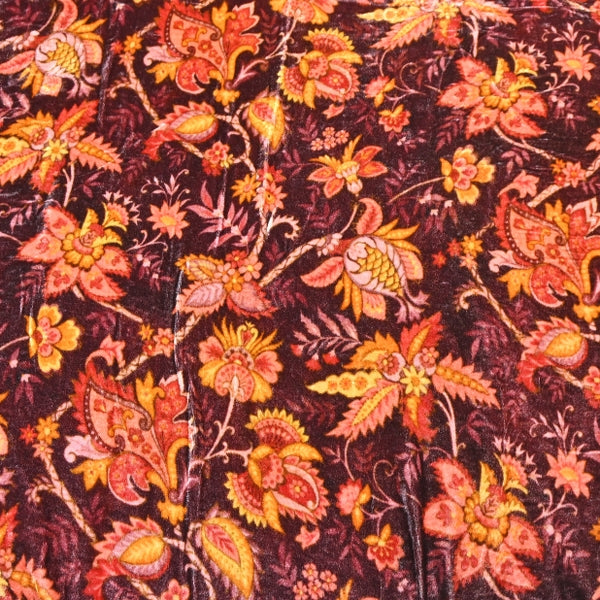 Silk Velvet Digital Print Fabric | Premium Designer Velvet Fabric-KE0130-2