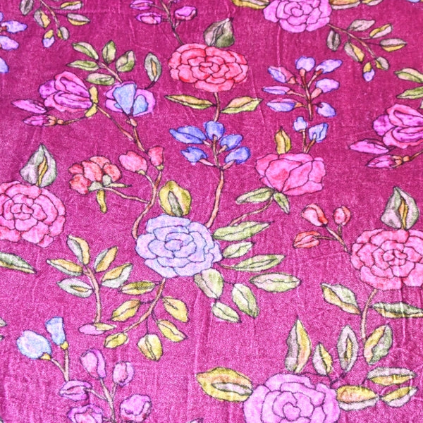 Silk Velvet Digital Print Fabric | Premium Designer Velvet Fabric-KE0130-6