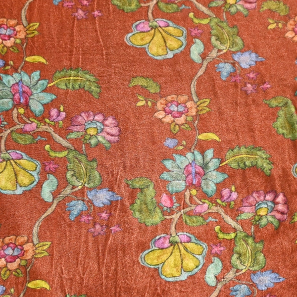 Silk Velvet Digital Print Fabric | Premium Designer Velvet Fabric-KE0130-9