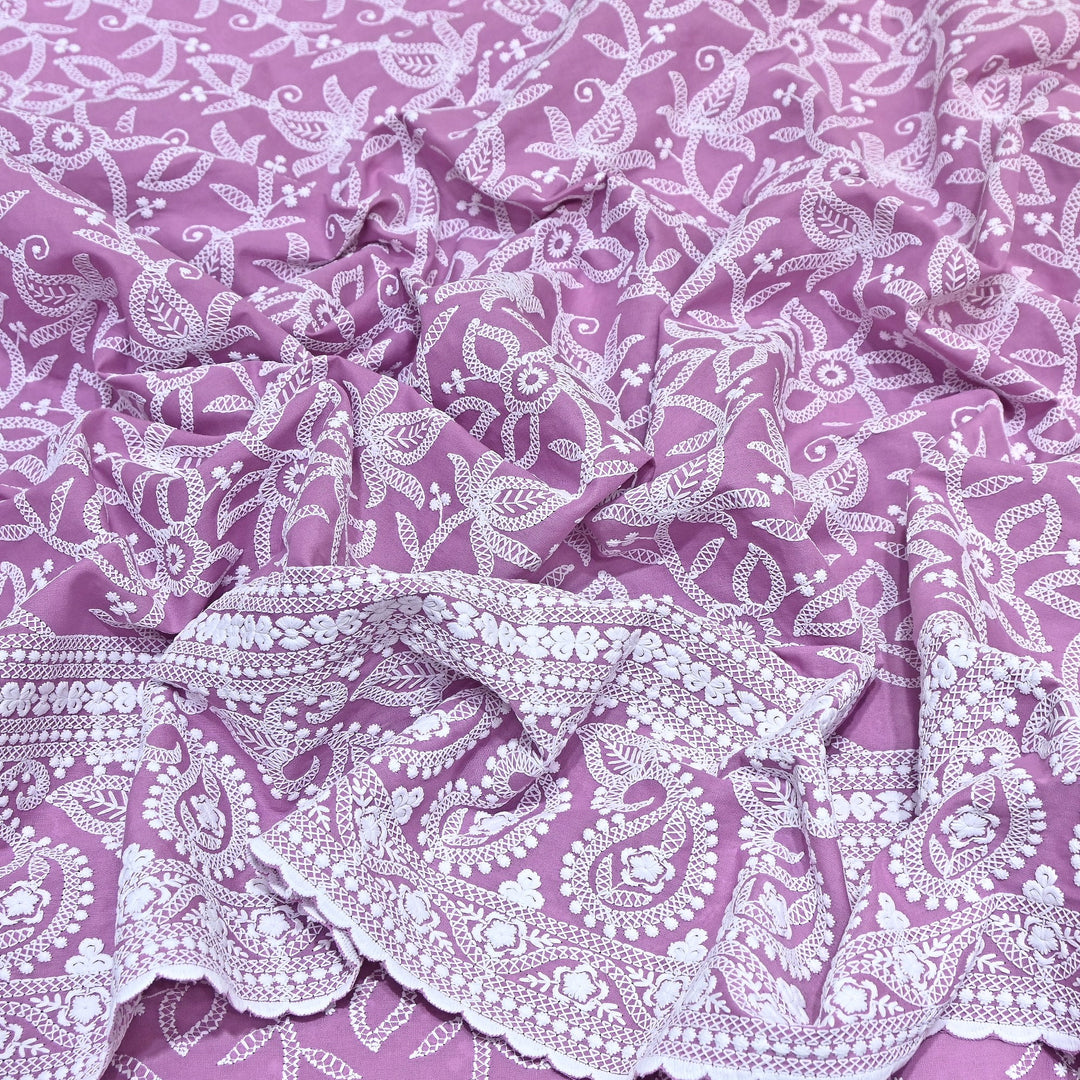 Cotton Chicken Thread Embroidery Fabric – Soft Elegant Summer Designer Fabric H24117-3