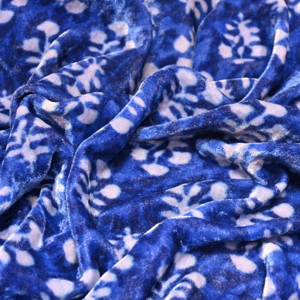 Silk Velvet Digital Print Fabric | Premium Designer Velvet Fabric-KE0130-10