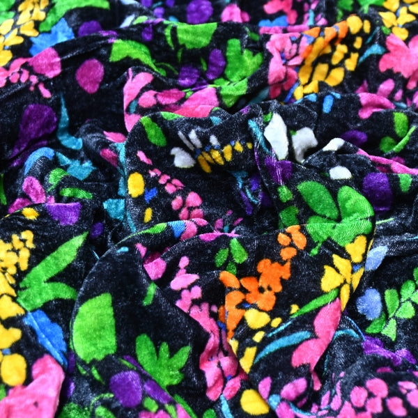 Silk Velvet Digital Print Fabric | Premium Designer Velvet Fabric-KE0130-11