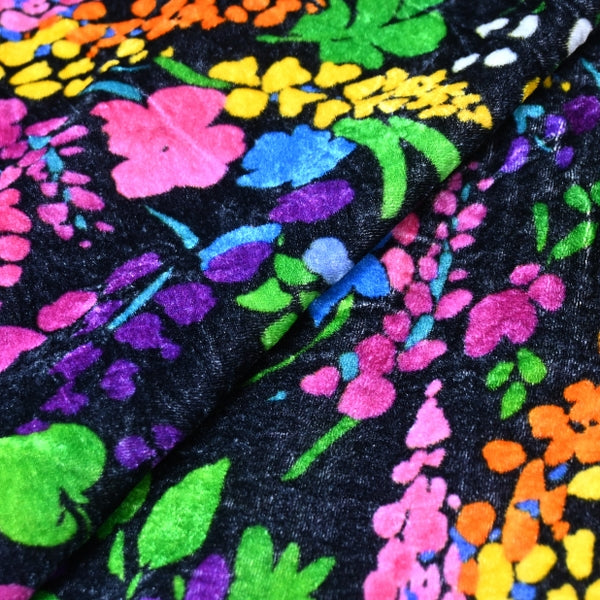 Silk Velvet Digital Print Fabric | Premium Designer Velvet Fabric-KE0130-11