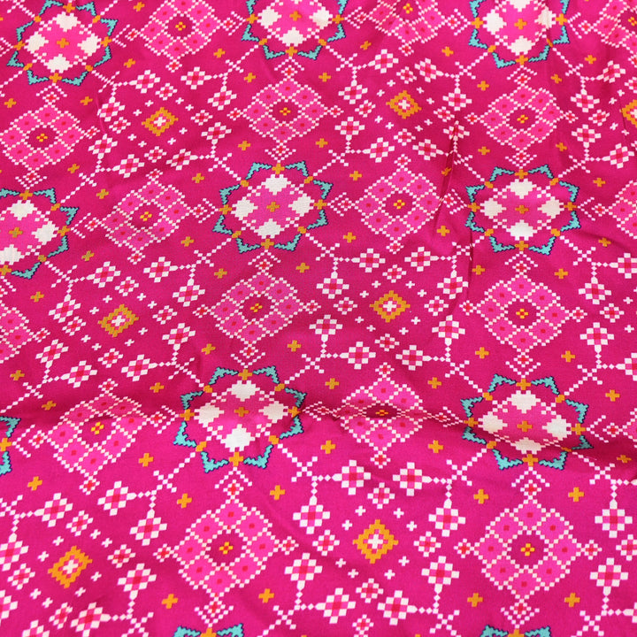 Elegant Modal Satin Digital Print Fabric | Soft Luxury Designer Fabric-001416-D