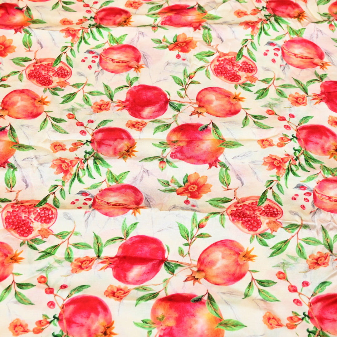 Elegant Modal Satin Digital Print Fabric | Soft Luxury Designer Fabric-001416-F