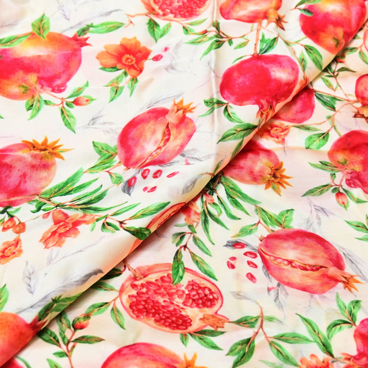Elegant Modal Satin Digital Print Fabric | Soft Luxury Designer Fabric-001416-F
