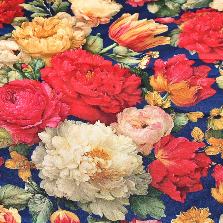 Elegant Modal Satin Digital Print Fabric | Soft Luxury Designer Fabric-001416-H
