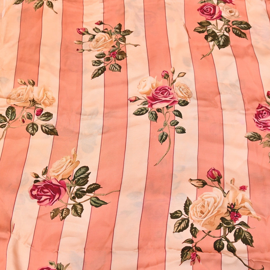 Elegant Modal Satin Digital Print Fabric | Soft Luxury Designer Fabric-001416-I