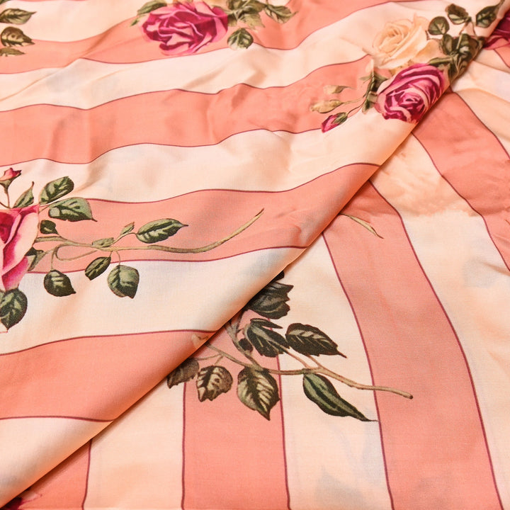 Elegant Modal Satin Digital Print Fabric | Soft Luxury Designer Fabric-001416-I