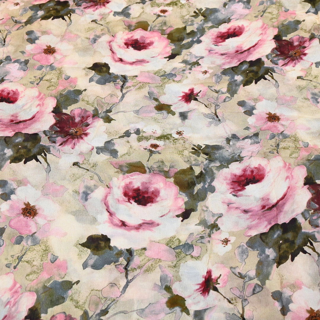 Elegant Chinnon Chiffon Digital Print Fabric | Designer Printed Chiffon Fabric-CRK884-J