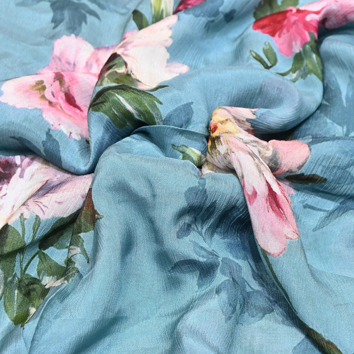 Elegant Chinnon Chiffon Digital Print Fabric | Designer Printed Chiffon Fabric-CRK884-H