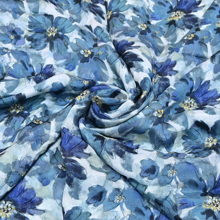 Elegant Chinnon Chiffon Digital Print Fabric | Designer Printed Chiffon Fabric-CRK884-G