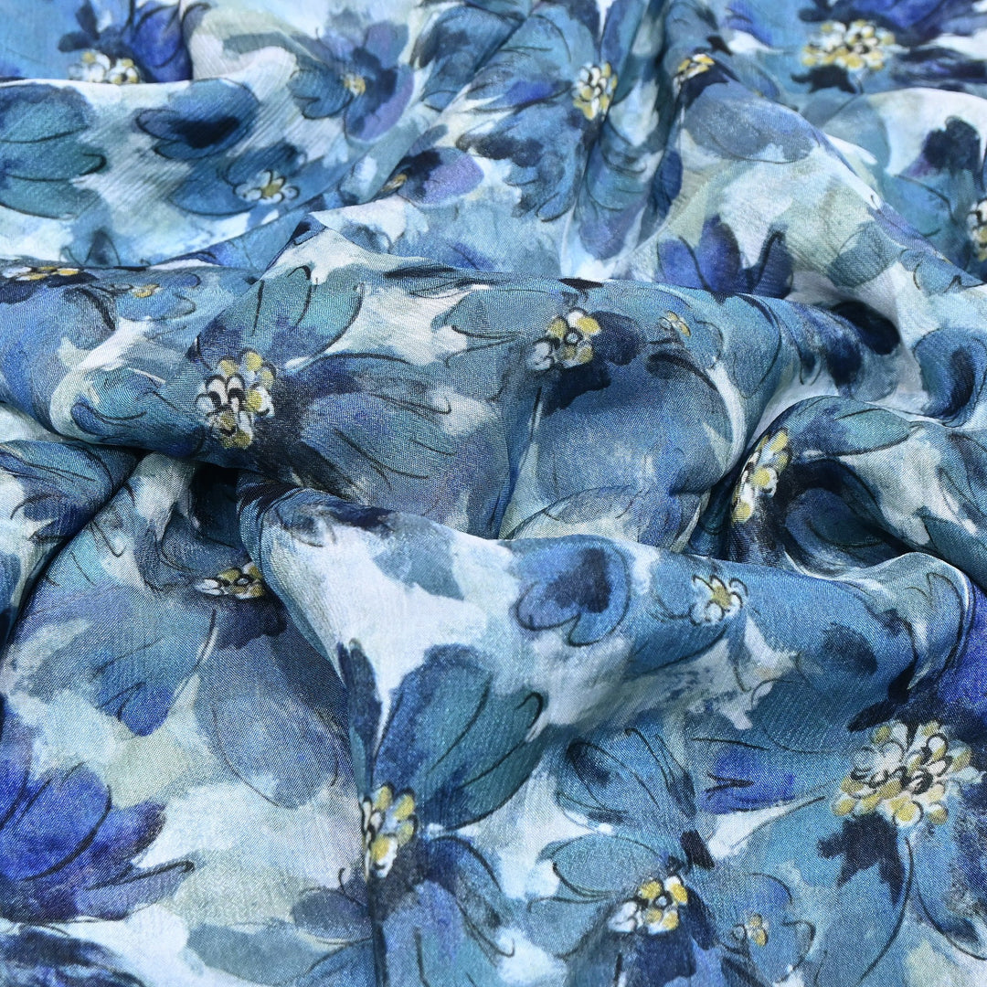 Elegant Chinnon Chiffon Digital Print Fabric | Designer Printed Chiffon Fabric-CRK884-G