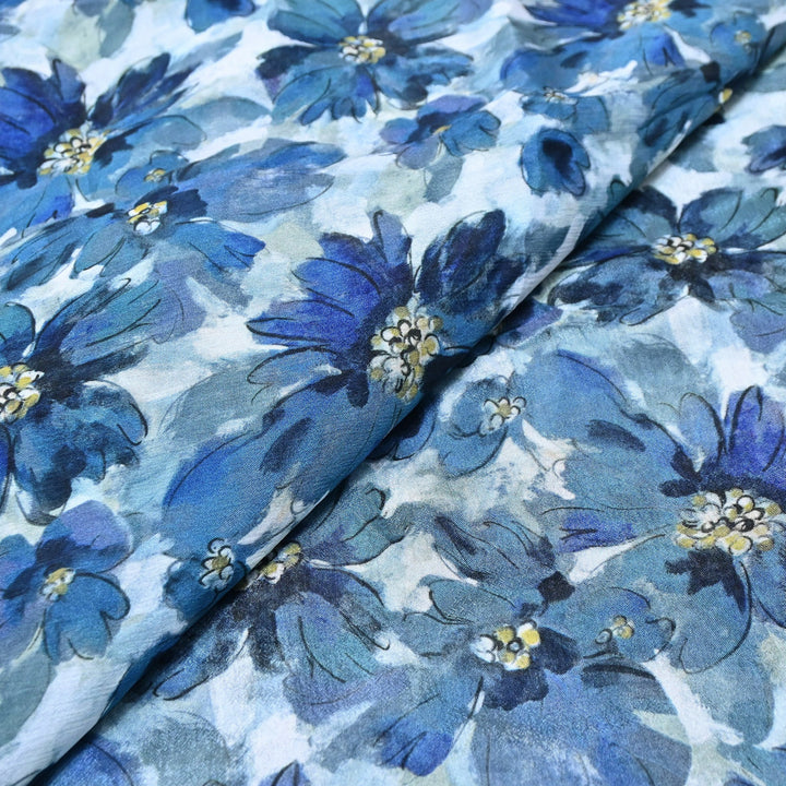 Elegant Chinnon Chiffon Digital Print Fabric | Designer Printed Chiffon Fabric-CRK884-G
