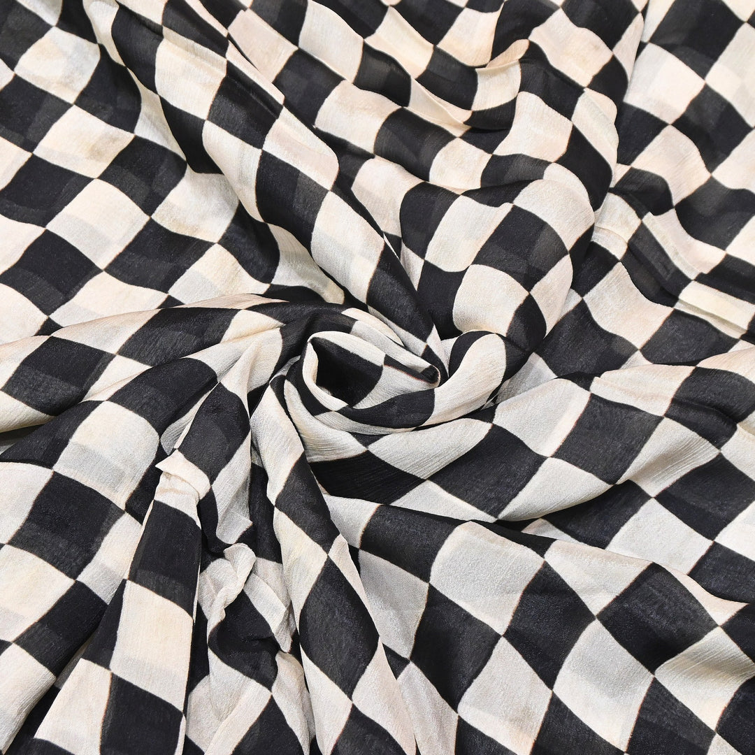 Elegant Chinnon Chiffon Digital Print Fabric | Designer Printed Chiffon Fabric-CRK884-E