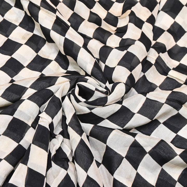 Elegant Chinnon Chiffon Digital Print Fabric | Designer Printed Chiffon Fabric-CRK884-E