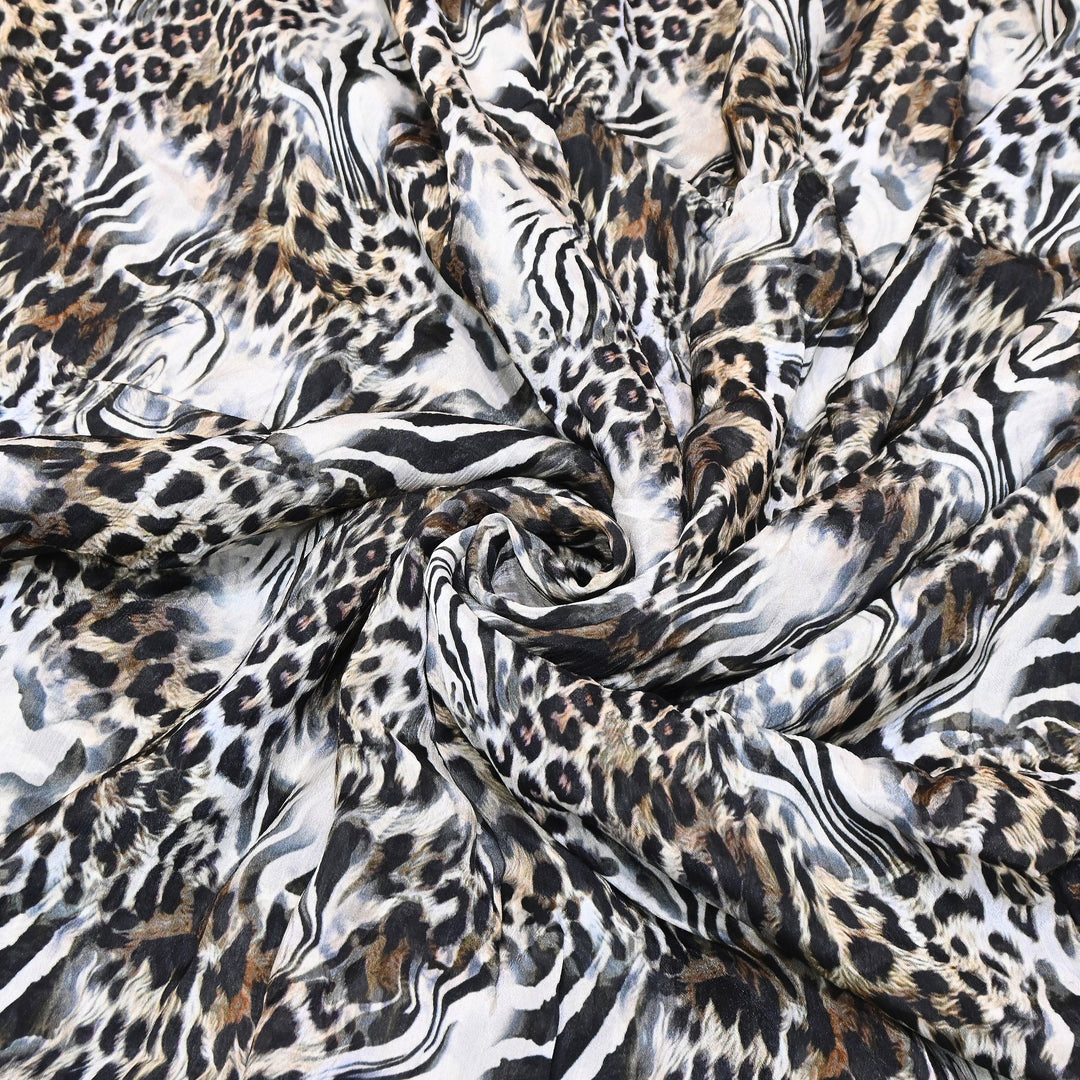 Elegant Chinnon Chiffon Digital Print Fabric | Designer Printed Chiffon Fabric-CRK884-D