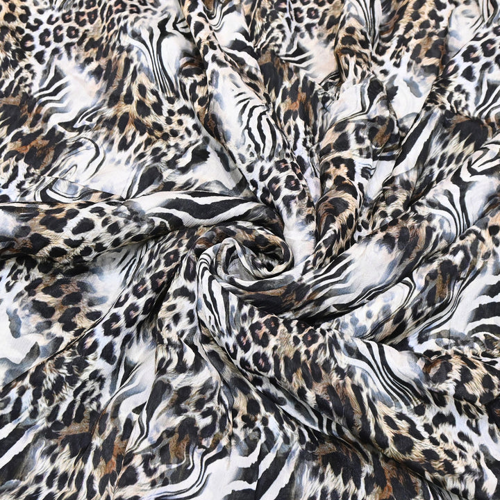 Elegant Chinnon Chiffon Digital Print Fabric | Designer Printed Chiffon Fabric-CRK884-D