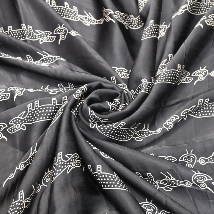 Modal Satin Digital Print Fabric – Soft Luxury Printed Satin Fabric-001416-11