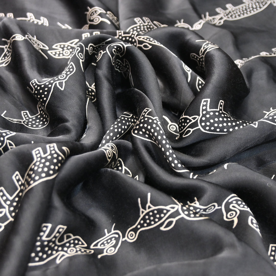Modal Satin Digital Print Fabric – Soft Luxury Printed Satin Fabric-001416-11