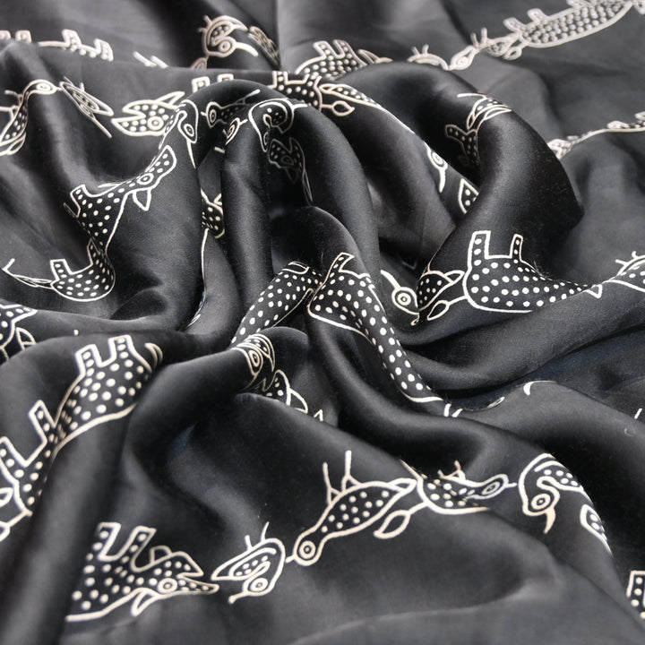 Modal Satin Digital Print Fabric – Soft Luxury Printed Satin Fabric-001416-11