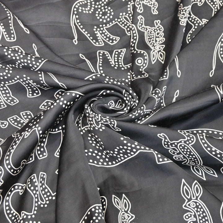 Modal Satin Digital Print Fabric – Soft Luxury Printed Satin Fabric-001416-12