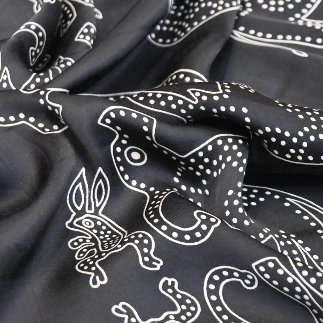 Modal Satin Digital Print Fabric – Soft Luxury Printed Satin Fabric-001416-12