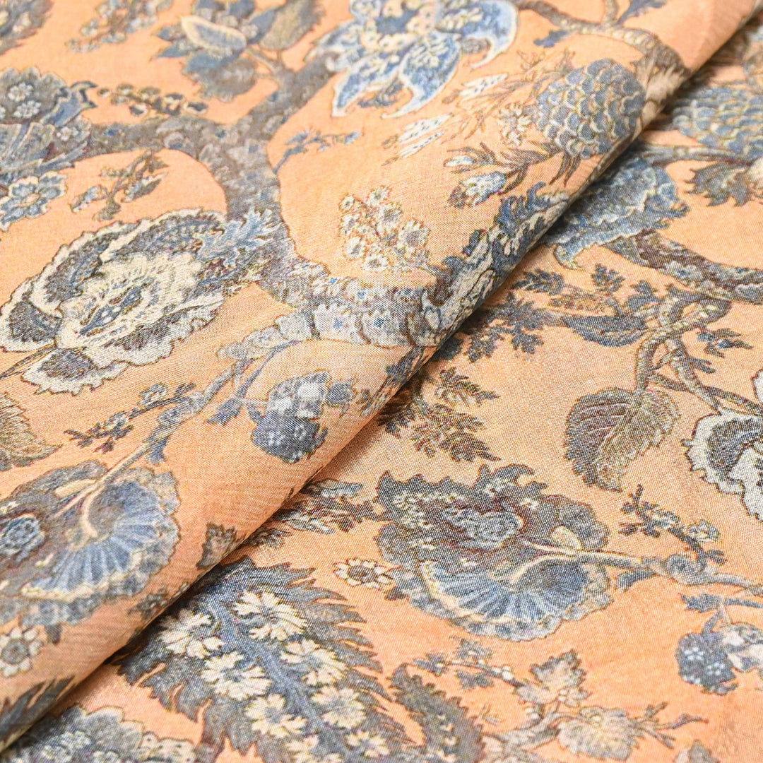 Elegant Chinnon Chiffon Digital Print Fabric | Designer Printed Chiffon Fabric-CRK884-A