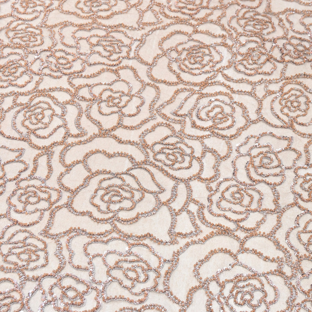 Premium Imported Net Embroidery Fabric | Designer Net Embroidered Fabric-CF4872-3