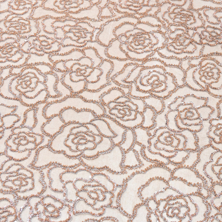 Premium Imported Net Embroidery Fabric | Designer Net Embroidered Fabric-CF4872-3