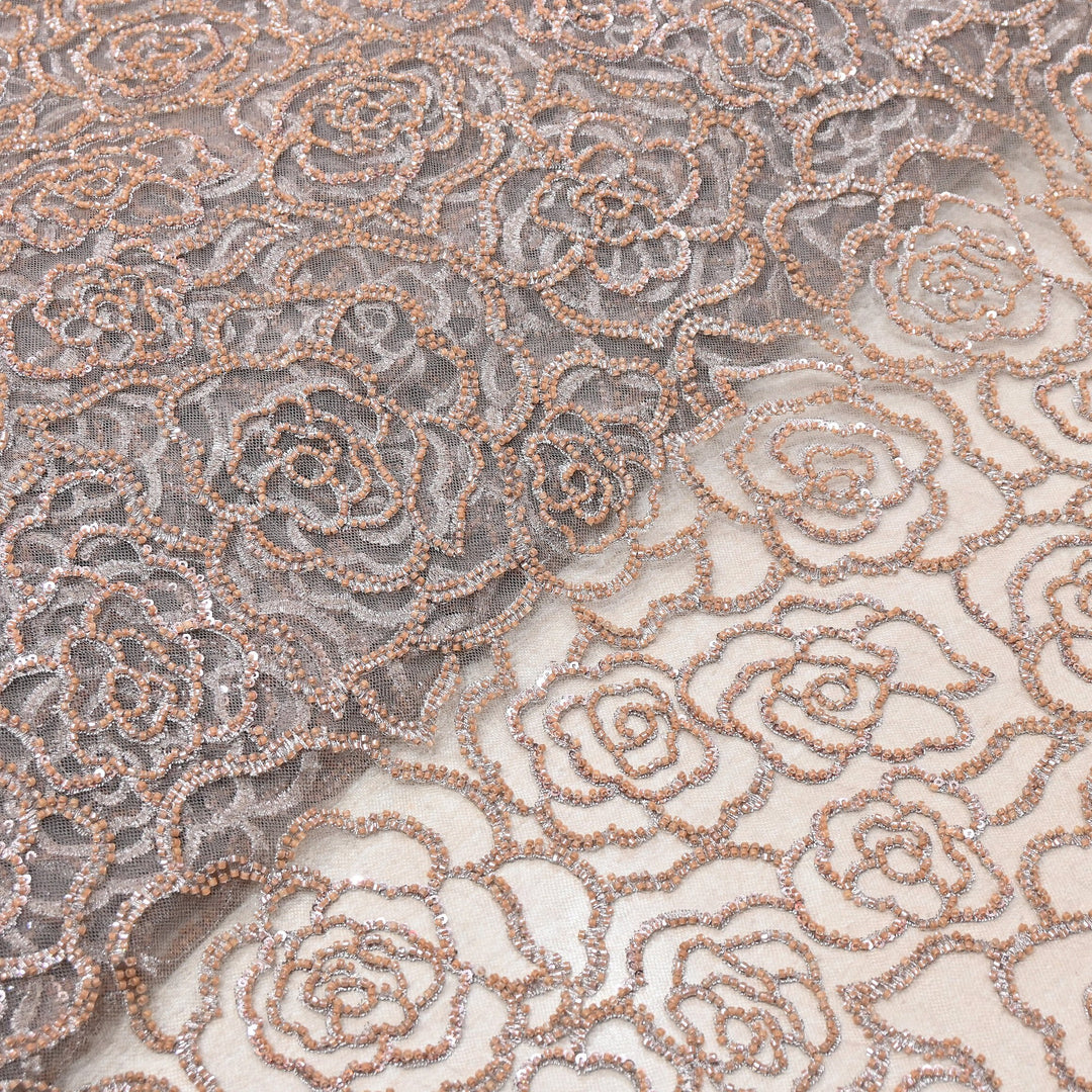 Premium Imported Net Embroidery Fabric | Designer Net Embroidered Fabric-CF4872-3