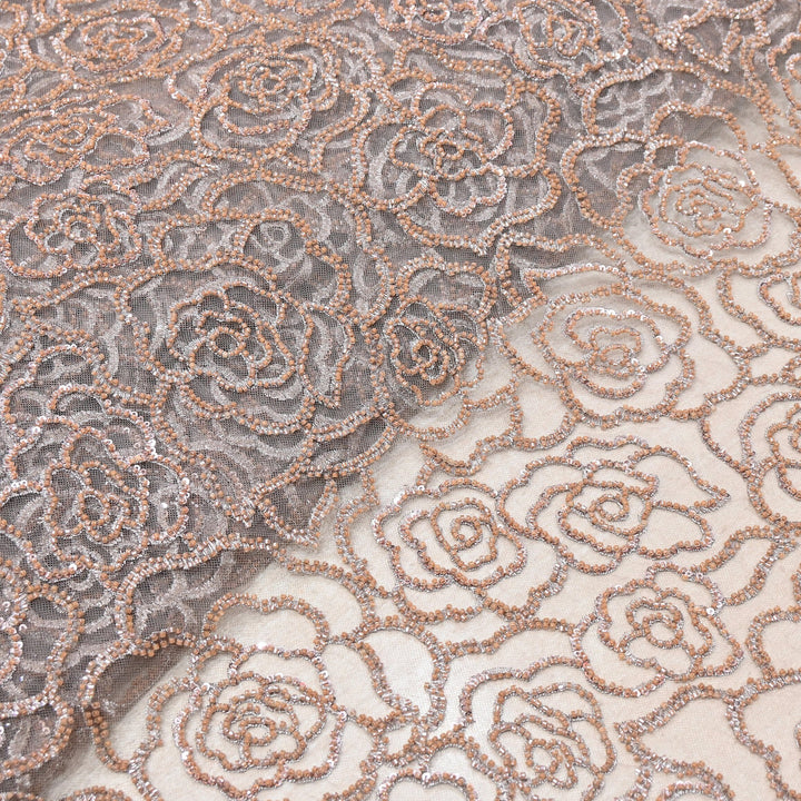 Premium Imported Net Embroidery Fabric | Designer Net Embroidered Fabric-CF4872-3