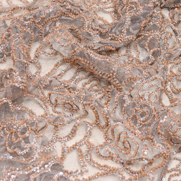 Premium Imported Net Embroidery Fabric | Designer Net Embroidered Fabric-CF4872-3