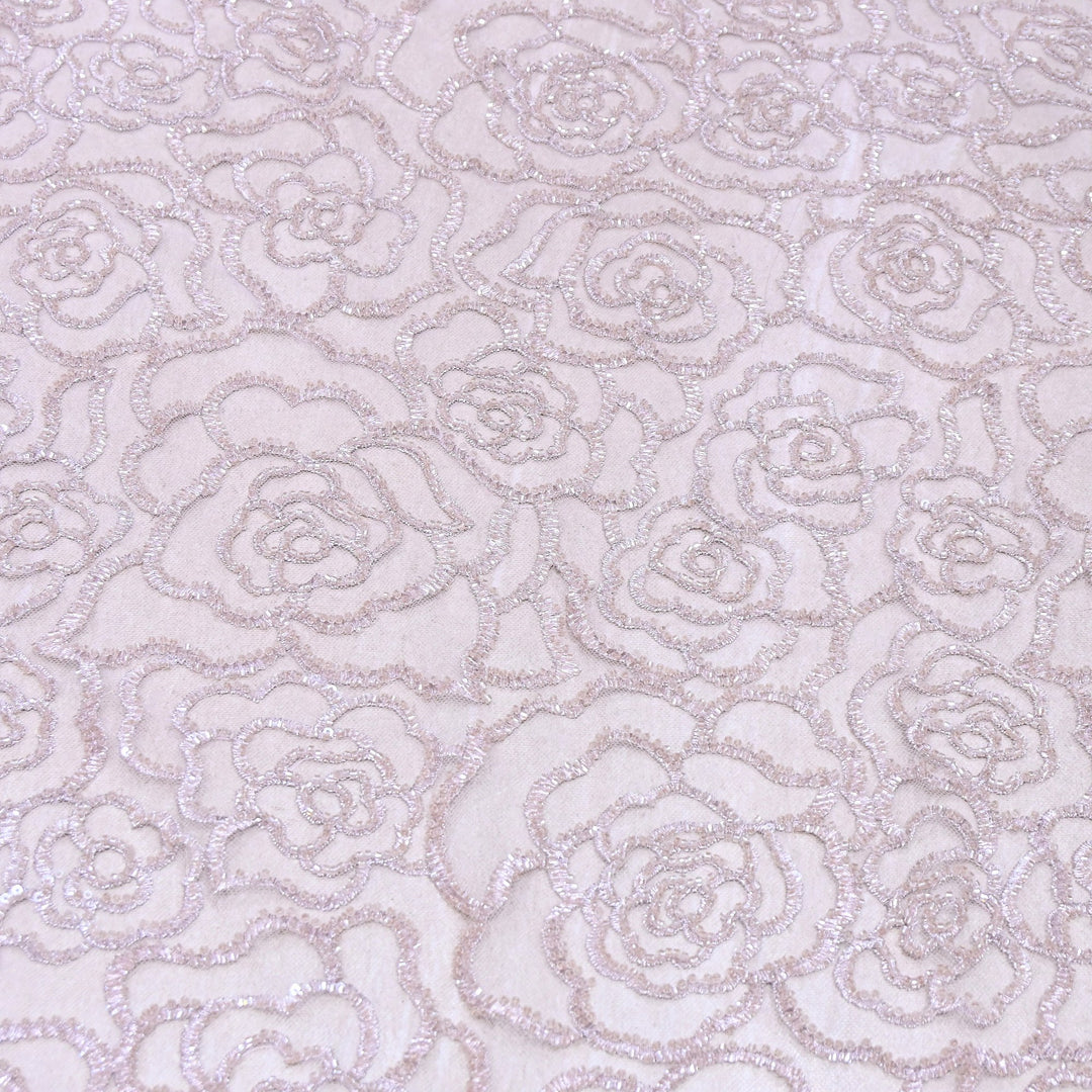 Premium Imported Net Embroidery Fabric | Designer Net Embroidered Fabric-CF4872- 2