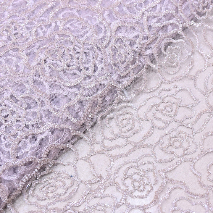 Premium Imported Net Embroidery Fabric | Designer Net Embroidered Fabric-CF4872- 2
