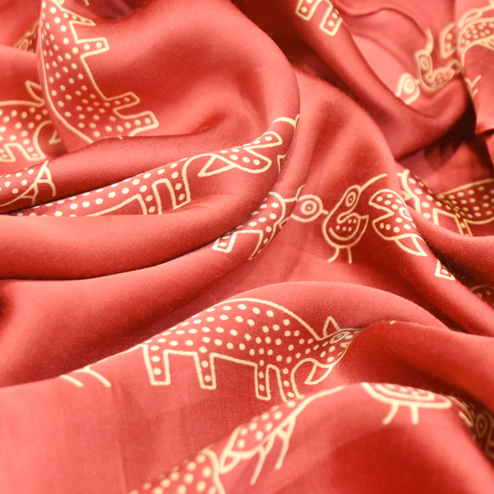 Modal Satin Digital Print Fabric – Soft Luxury Printed Satin Fabric-001416-14