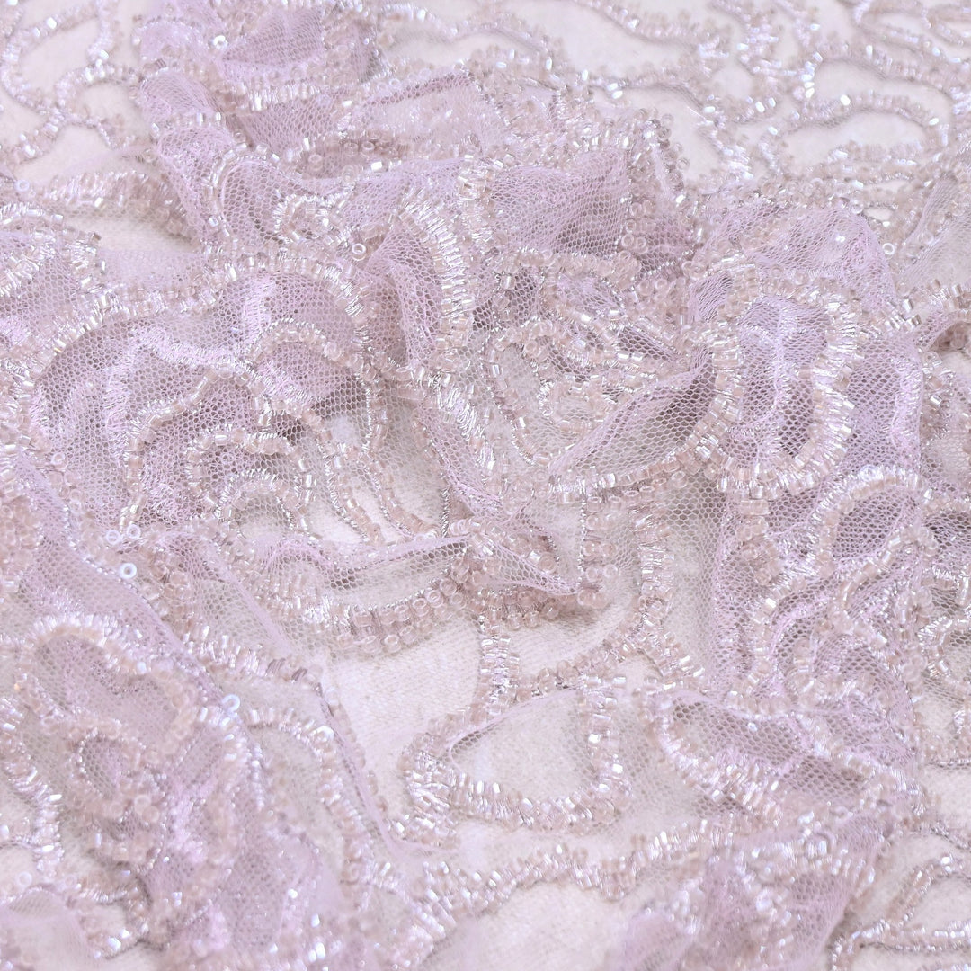 Premium Imported Net Embroidery Fabric | Designer Net Embroidered Fabric-CF4872- 2