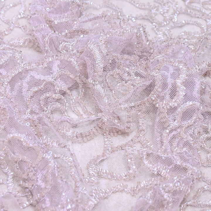 Premium Imported Net Embroidery Fabric | Designer Net Embroidered Fabric-CF4872- 2
