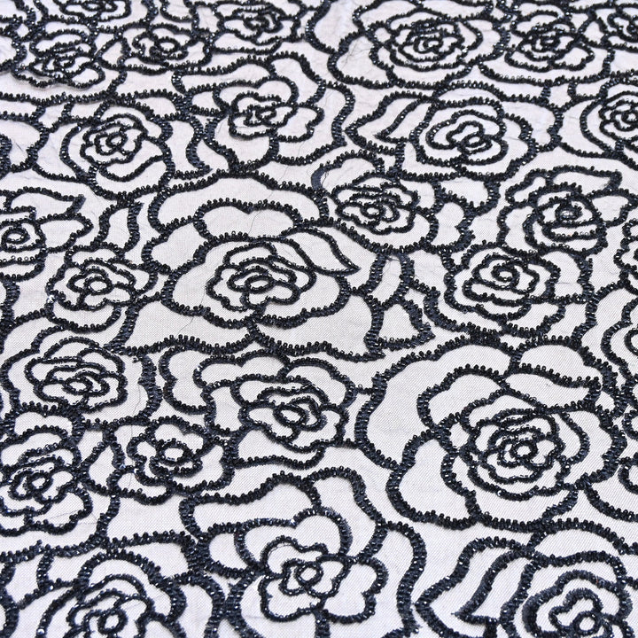 Premium Imported Net Embroidery Fabric | Designer Net Embroidered Fabric-CF4872-1