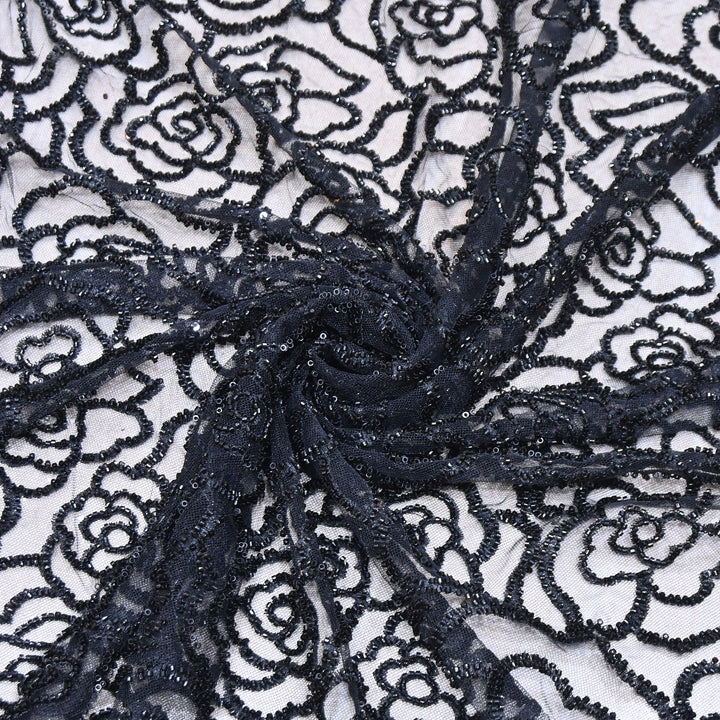 Premium Imported Net Embroidery Fabric | Designer Net Embroidered Fabric-CF4872-1