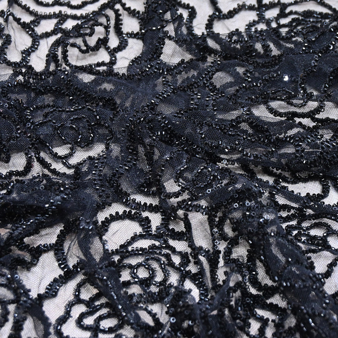 Premium Imported Net Embroidery Fabric | Designer Net Embroidered Fabric-CF4872-1