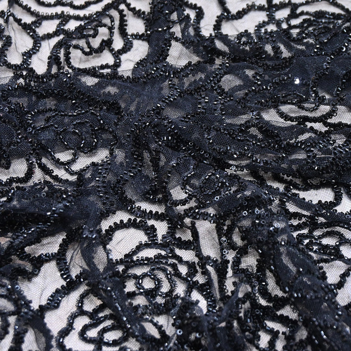 Premium Imported Net Embroidery Fabric | Designer Net Embroidered Fabric-CF4872-1