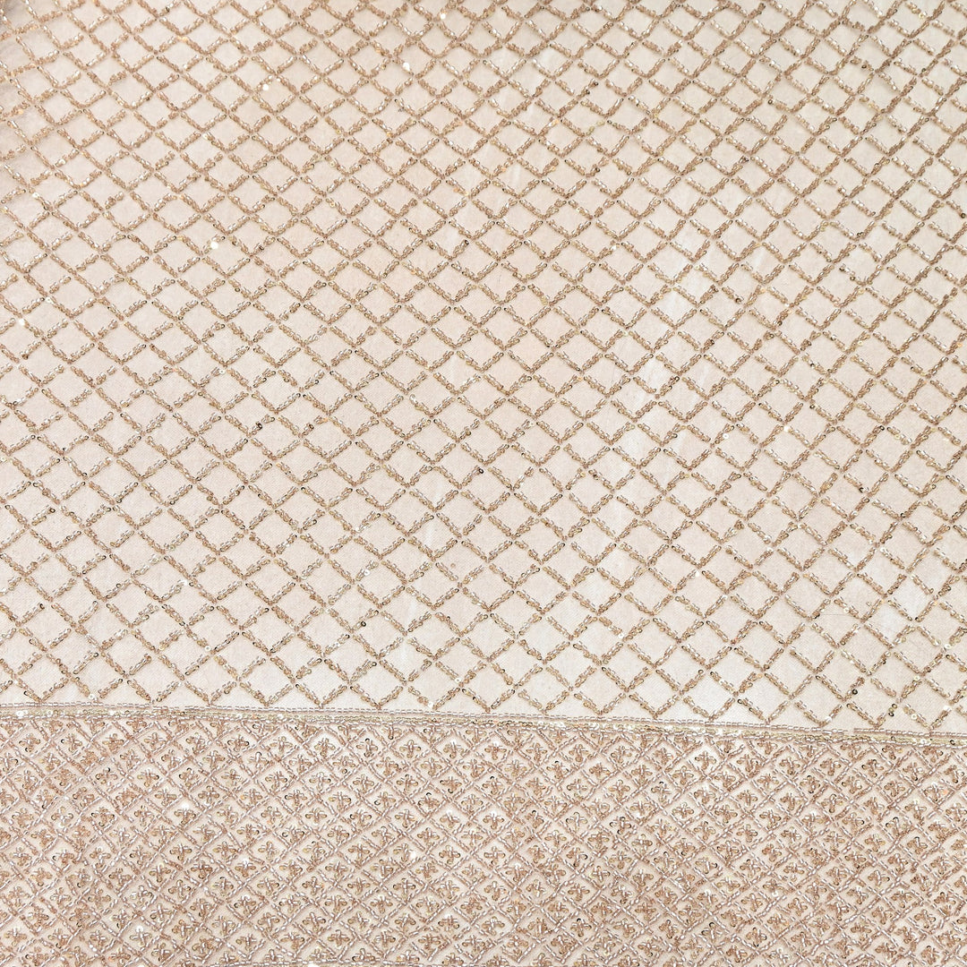 Premium Imported Net Embroidery Fabric | Designer Net Embroidered Fabric-CF4778-H