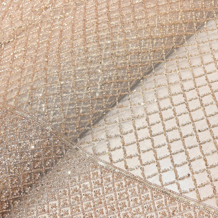 Premium Imported Net Embroidery Fabric | Designer Net Embroidered Fabric-CF4778-H