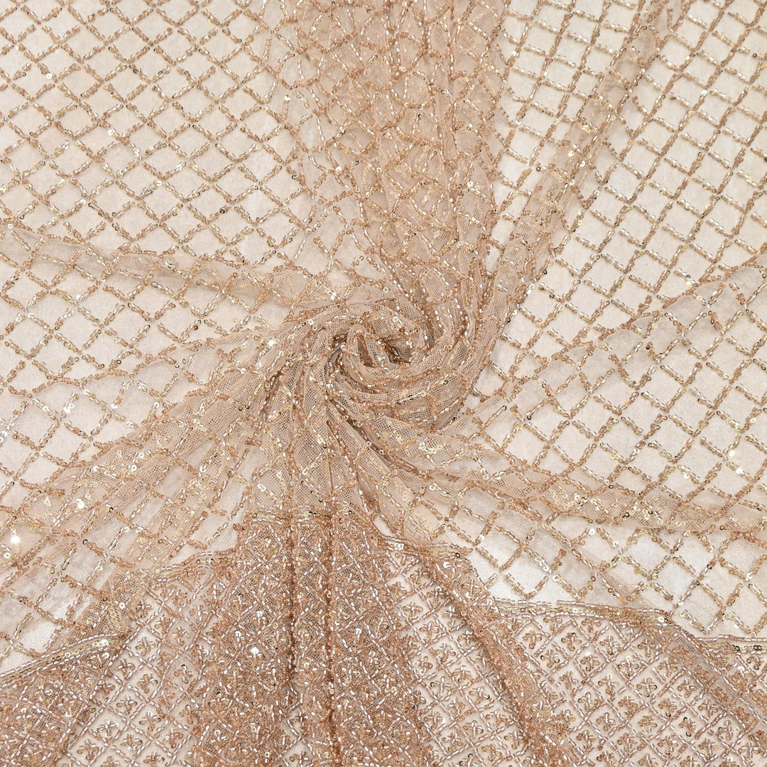 Premium Imported Net Embroidery Fabric | Designer Net Embroidered Fabric-CF4778-H