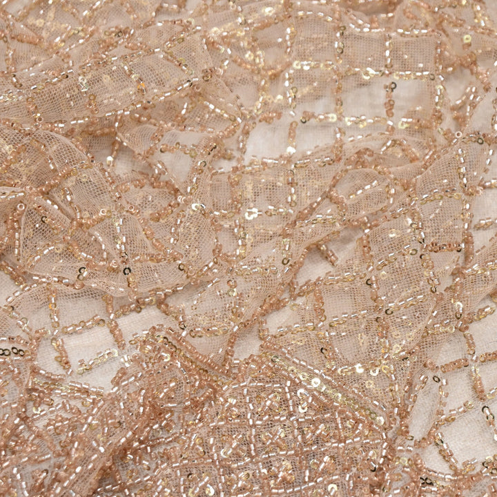 Premium Imported Net Embroidery Fabric | Designer Net Embroidered Fabric-CF4778-H