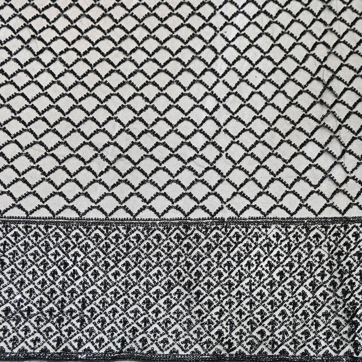 Premium Imported Net Embroidery Fabric | Designer Net Embroidered Fabric-CF4778-G