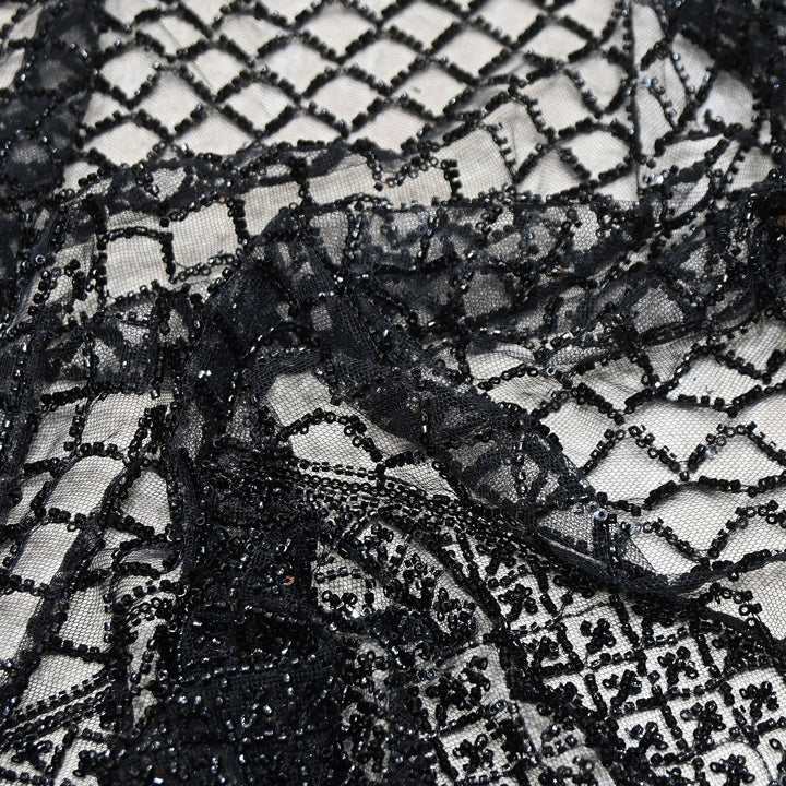 Premium Imported Net Embroidery Fabric | Designer Net Embroidered Fabric-CF4778-G