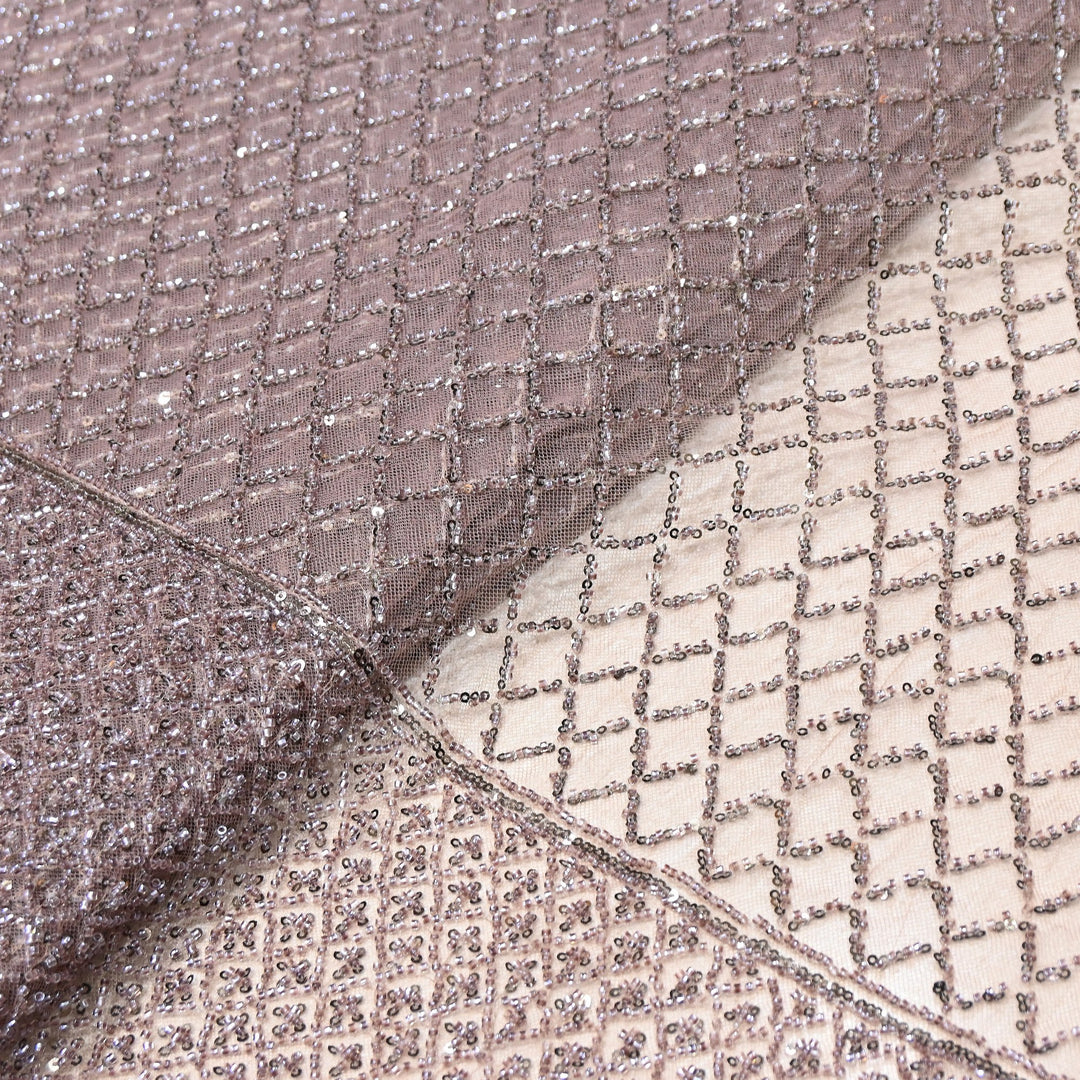 Premium Imported Net Embroidery Fabric | Designer Net Embroidered Fabric-CF4778-F