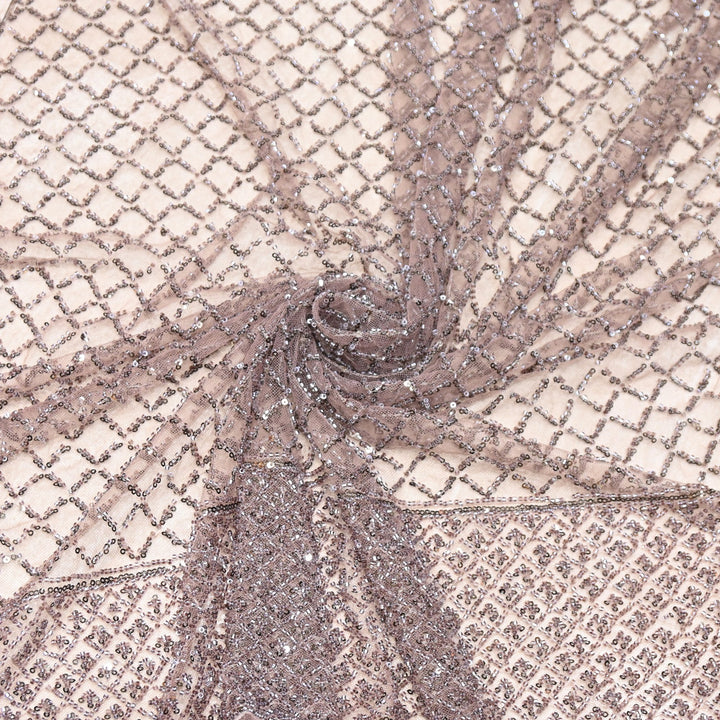 Premium Imported Net Embroidery Fabric | Designer Net Embroidered Fabric-CF4778-F